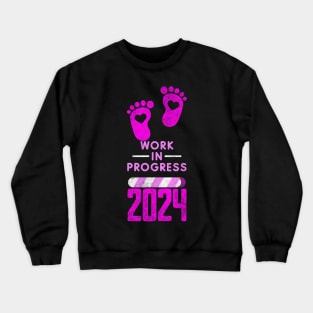 Baby Loading 2024- Baby announcement - PINK Crewneck Sweatshirt